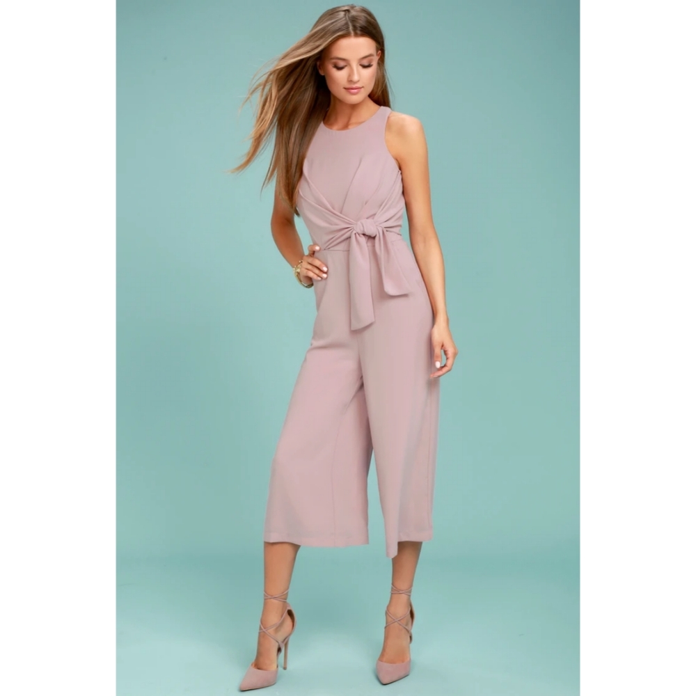 Lulu's On Track Mauve Midi Jumpsuit - image 1
